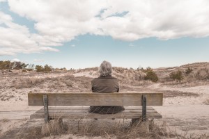 person alone on bench